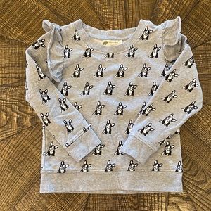 Monica and Andy Girls 8 Ruffle Frenchie Boston Terrier French Bulldog Sweatshirt